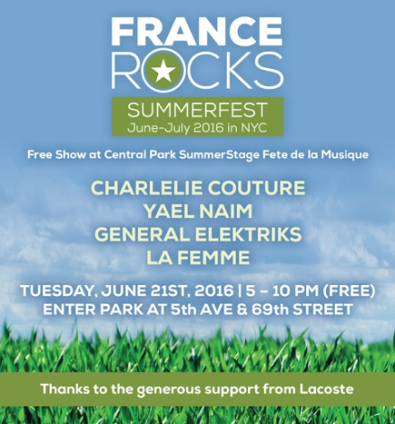 Fete de la Musique 6/21 in Central Park (FREE)